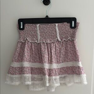 Katie J NYC Pink Bubble Mini Skirt with Smocked Tiers